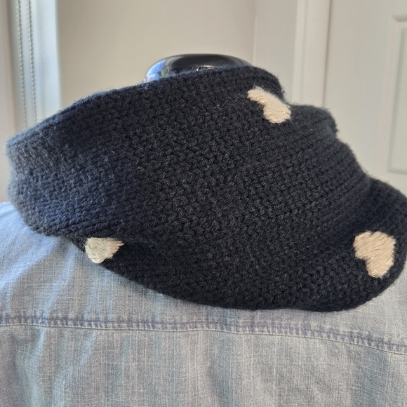 BETSEY JOHNSON SPARKLE WINTER LOT INFINITY SCARF POM POM BEANIE HAT BLACK WOMEN - Picture 3 of 13